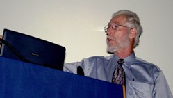 Paul Hoffman at The Geological Society, delivering a guest lecture. Photo - Ted Nield